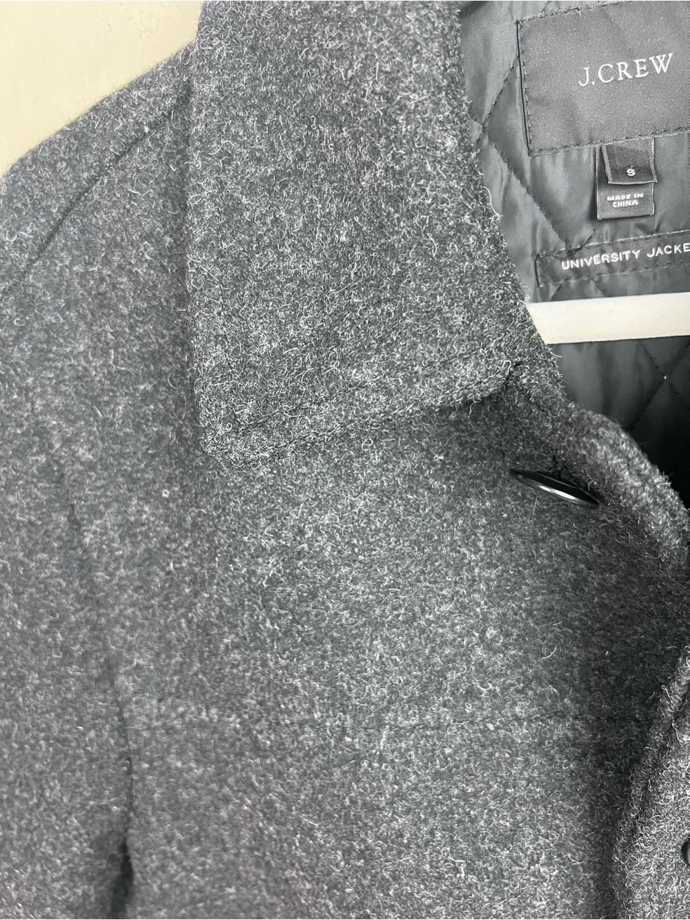 J Crew University Jacket Wool Coat Thinsulate Classic Academia Black Mens Small